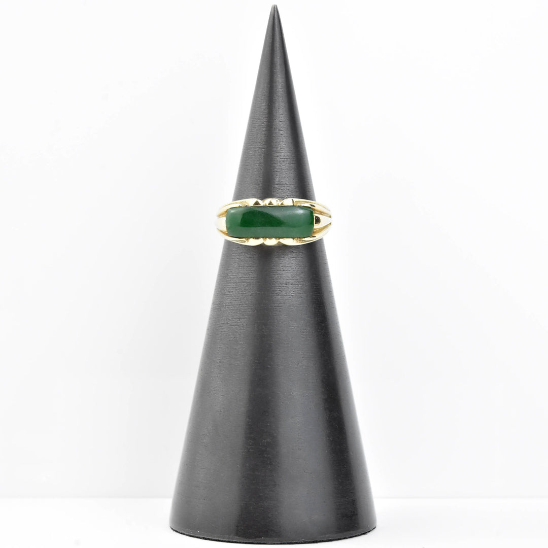Jade Gents Ring in 14K Yellow Gold