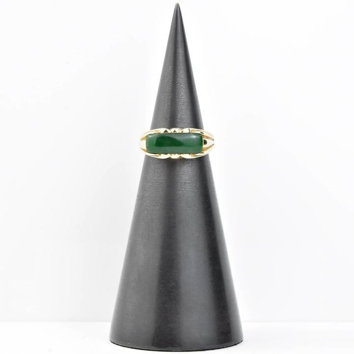 Jade Gents Ring in 14K Yellow Gold