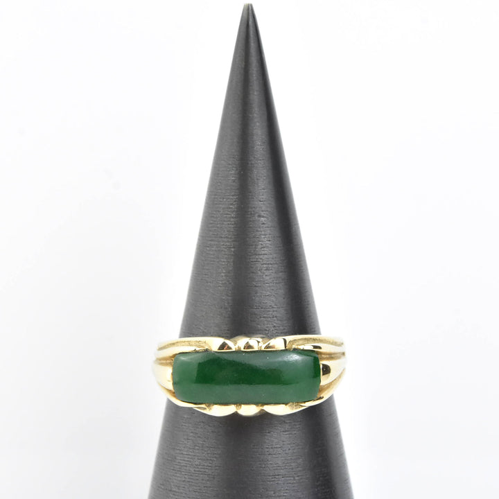 Jade Gents Ring in 14K Yellow Gold