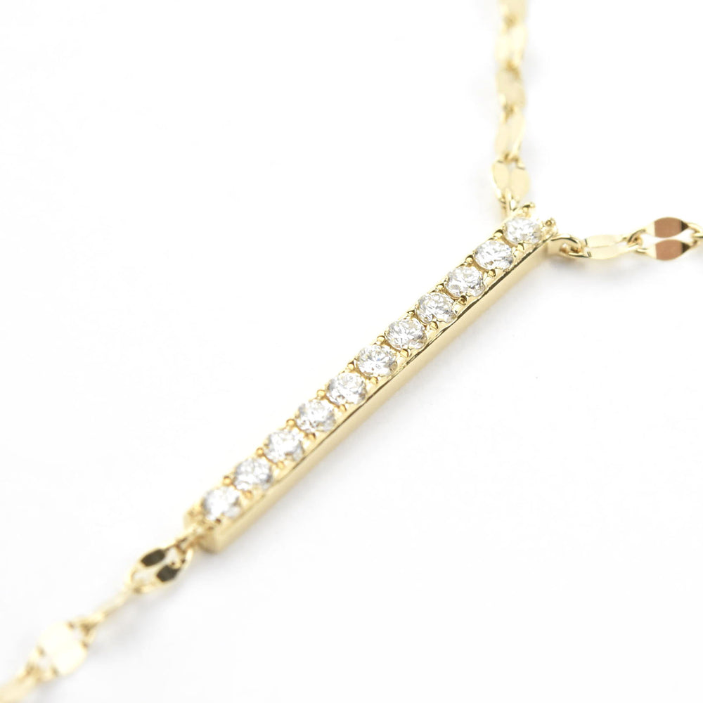 Diamond and Chain Lariat 14k Yellow Gold Necklace - Goldmakers Fine Jewelry