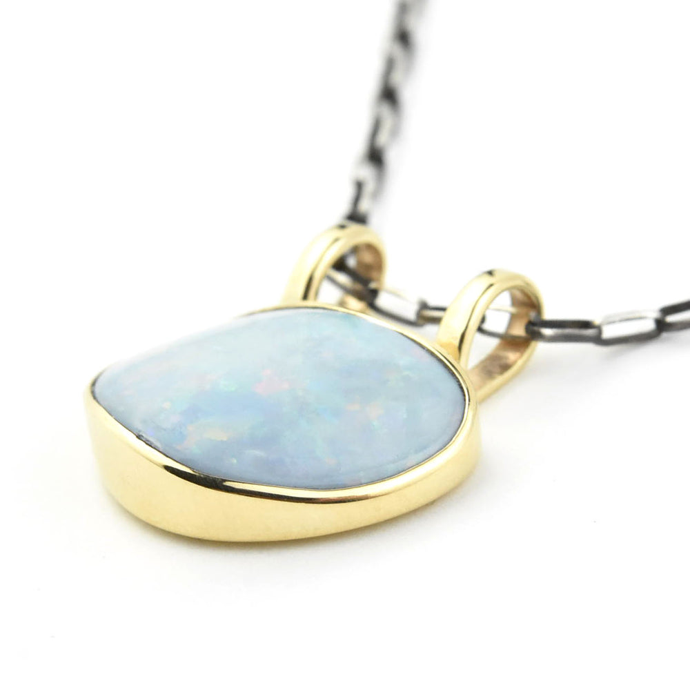 Blue Opal Necklace in 14k Yellow Gold - Goldmakers Fine Jewelry