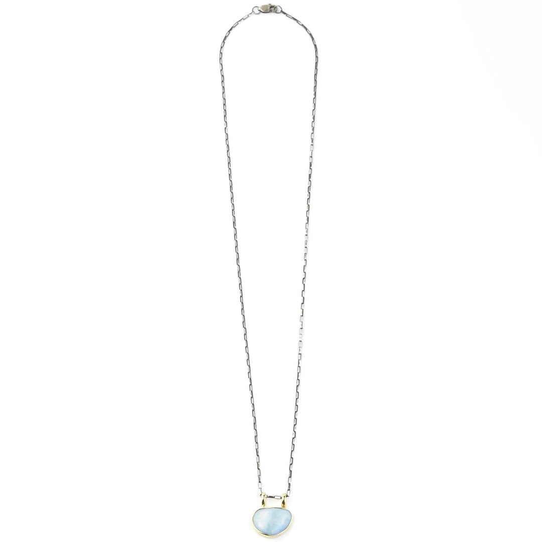 Blue Opal Necklace in 14k Yellow Gold - Goldmakers Fine Jewelry