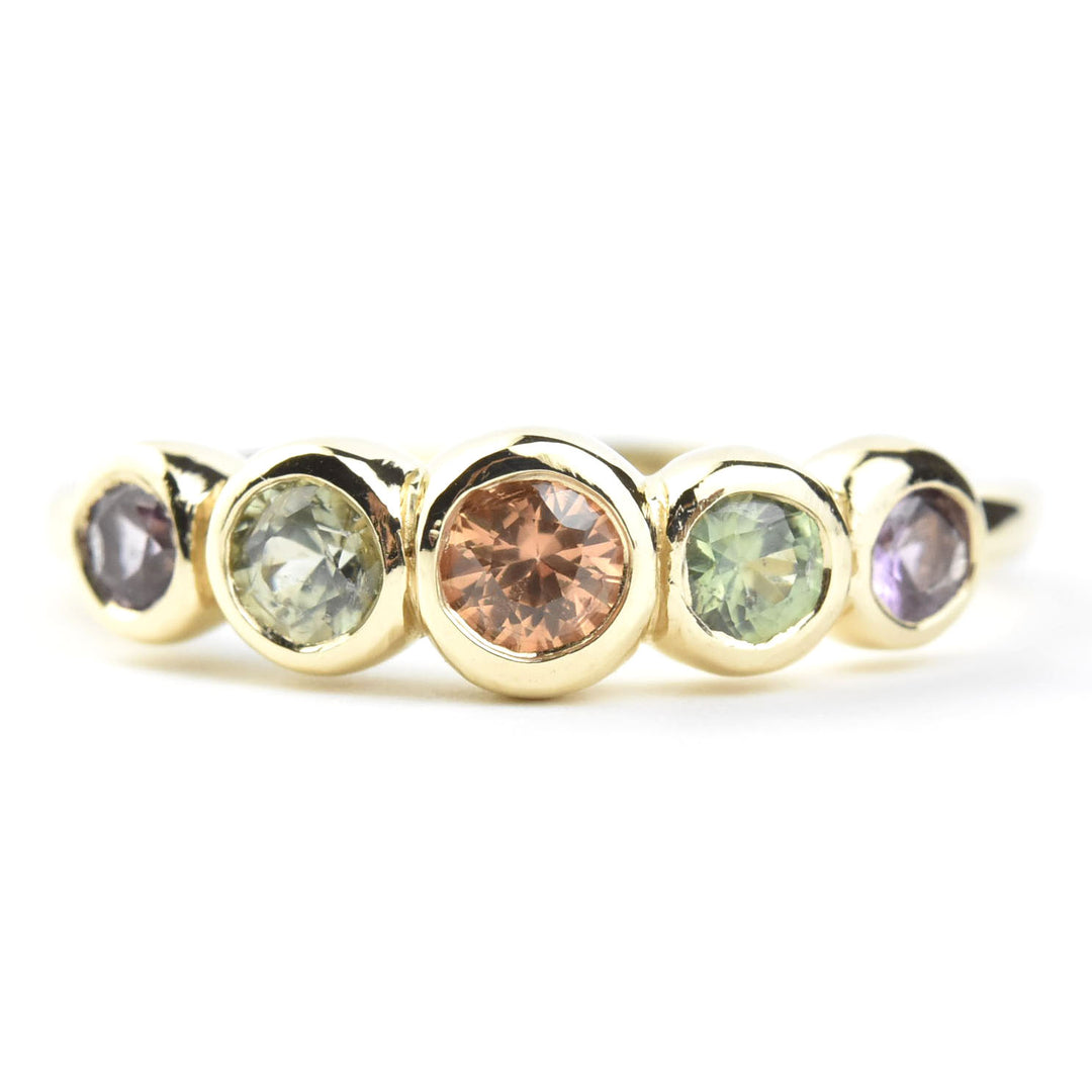 Sapphire Wedding Band: Autumn Palette - Goldmakers Fine Jewelry