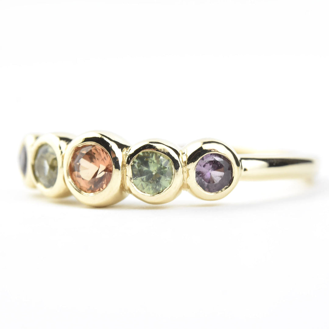 Sapphire Wedding Band: Autumn Palette - Goldmakers Fine Jewelry