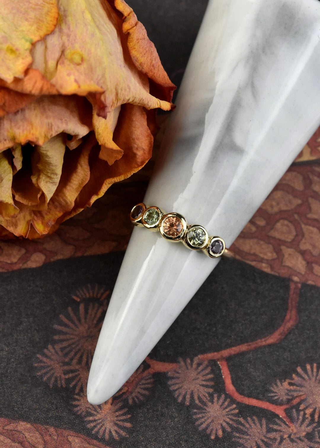 Sapphire Wedding Band: Autumn Palette - Goldmakers Fine Jewelry