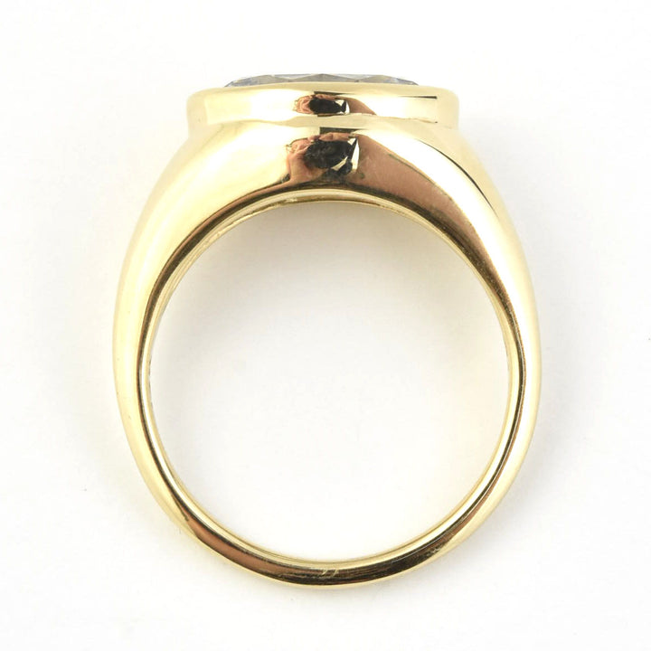 East West Oval Cut Diamond Ring in 14k Yellow Gold