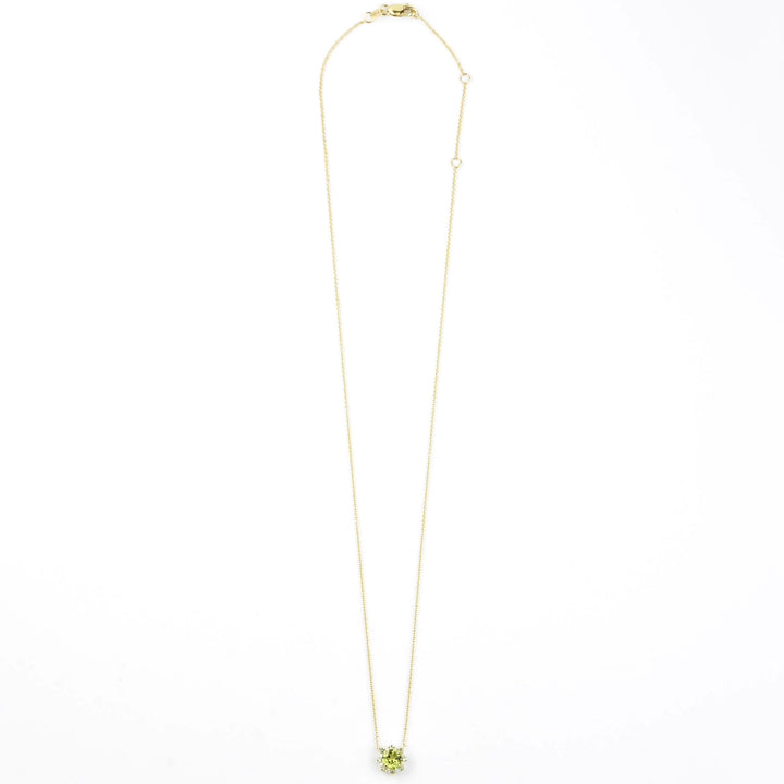 Peridot, Green Sapphire and Diamond Necklace 14k Gold - Goldmakers Fine Jewelry
