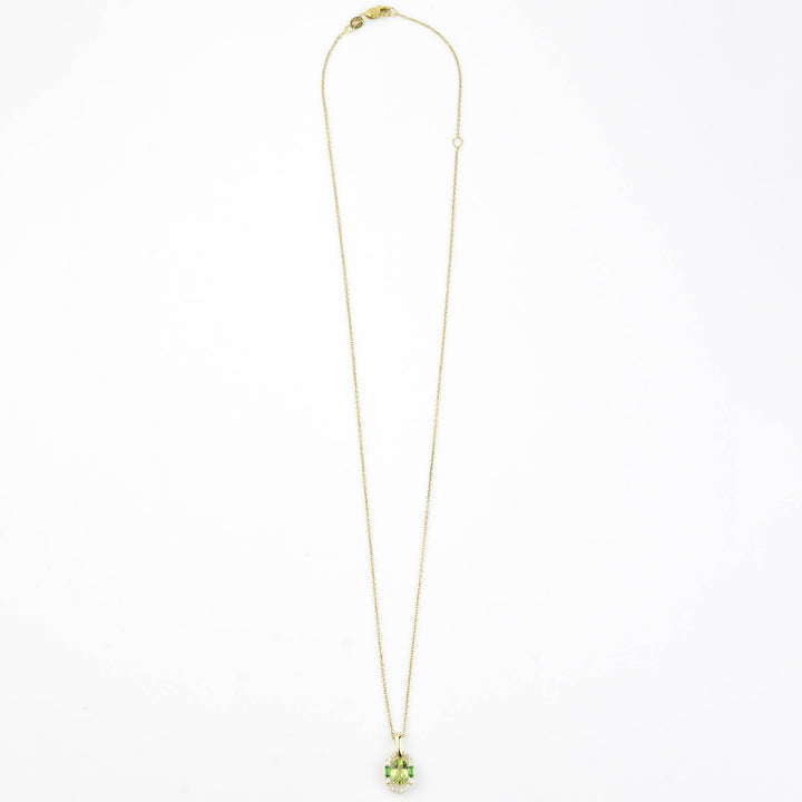 14k Yellow Gold Peridot, Tsavorite and Diamond Necklace - Goldmakers Fine Jewelry