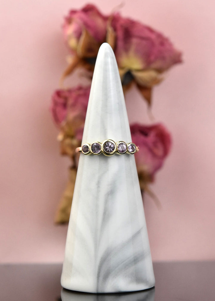 Sapphire Wedding Band: Pink Palette - Goldmakers Fine Jewelry
