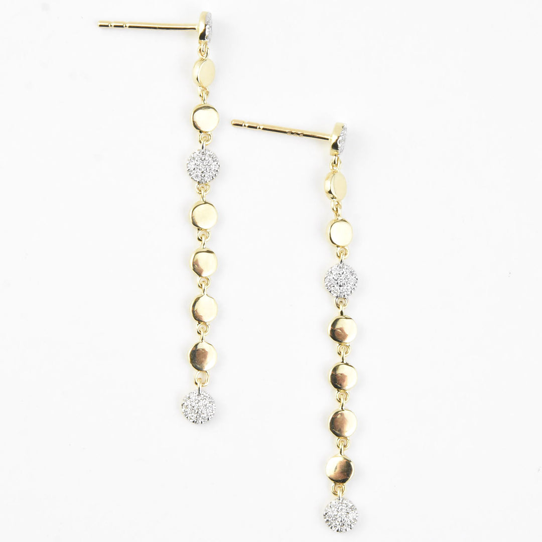 Diamond and 14k Yellow Gold Raindrop Earrings