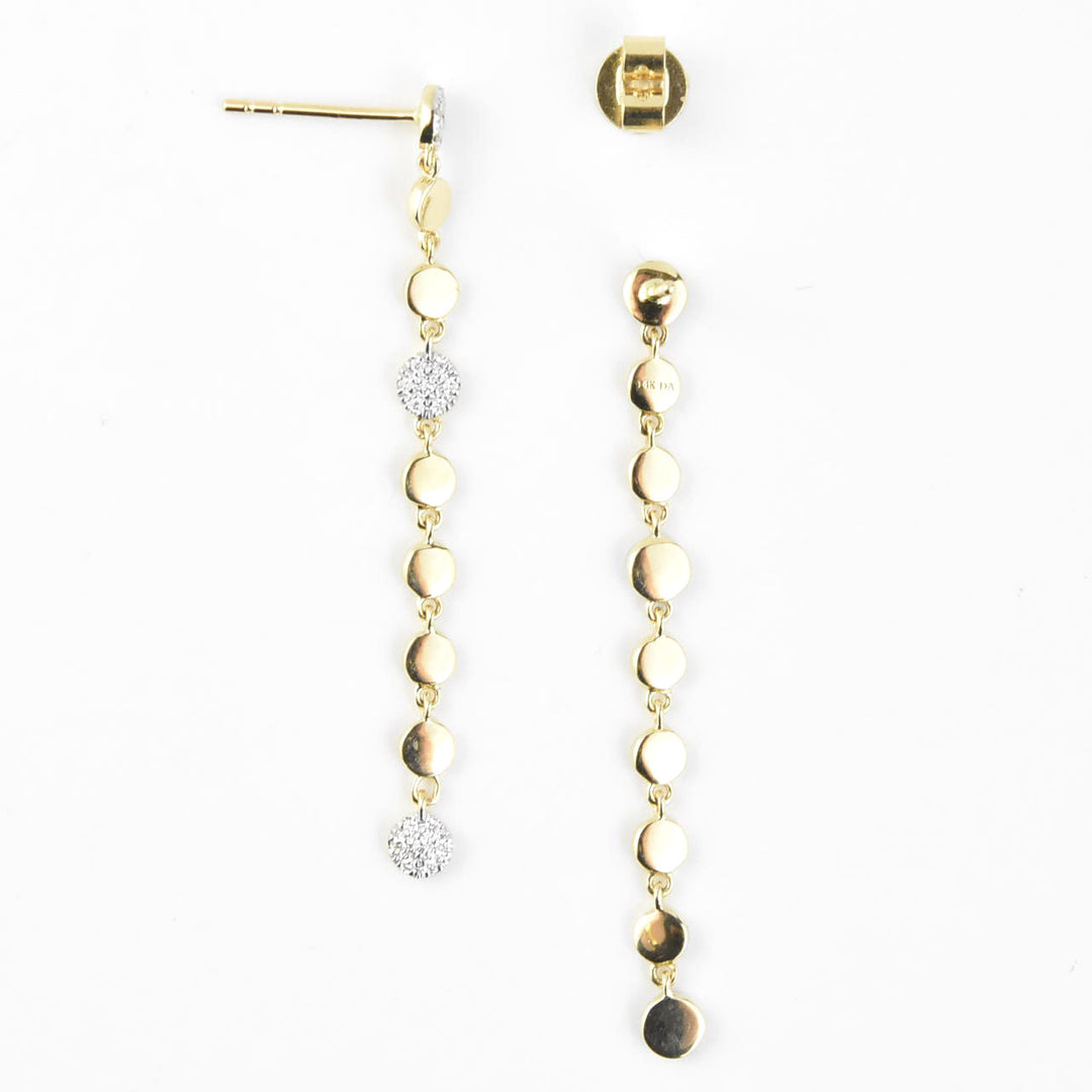 Diamond and 14k Yellow Gold Raindrop Earrings