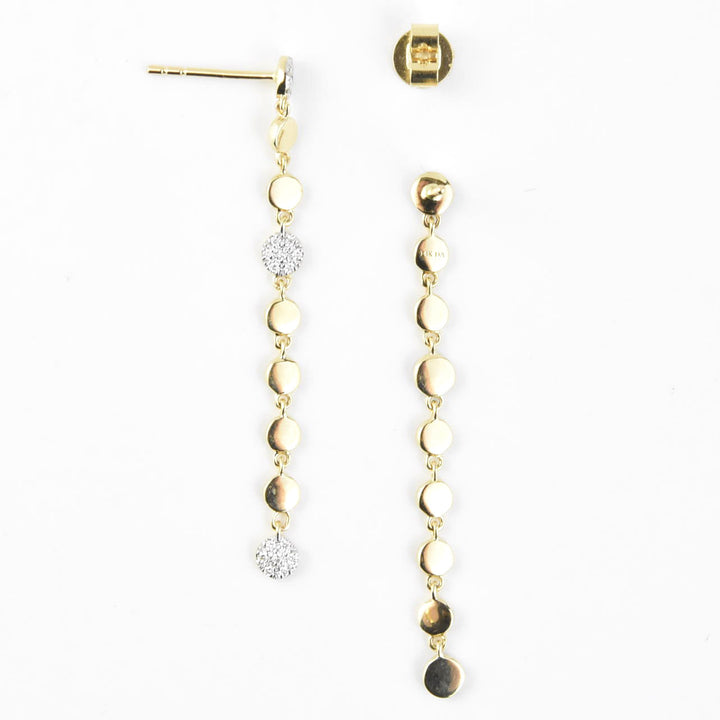 Diamond and 14k Yellow Gold Raindrop Earrings