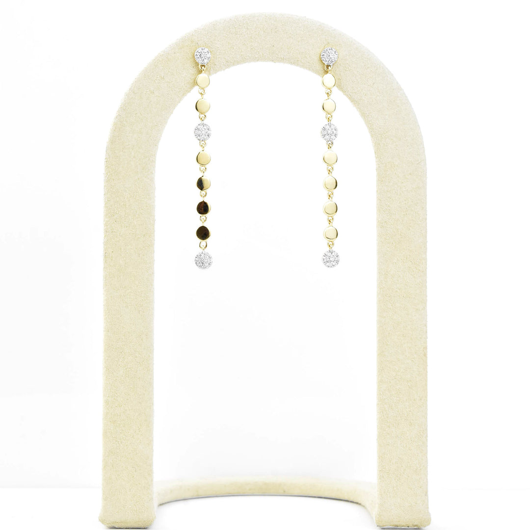 Diamond and 14k Yellow Gold Raindrop Earrings