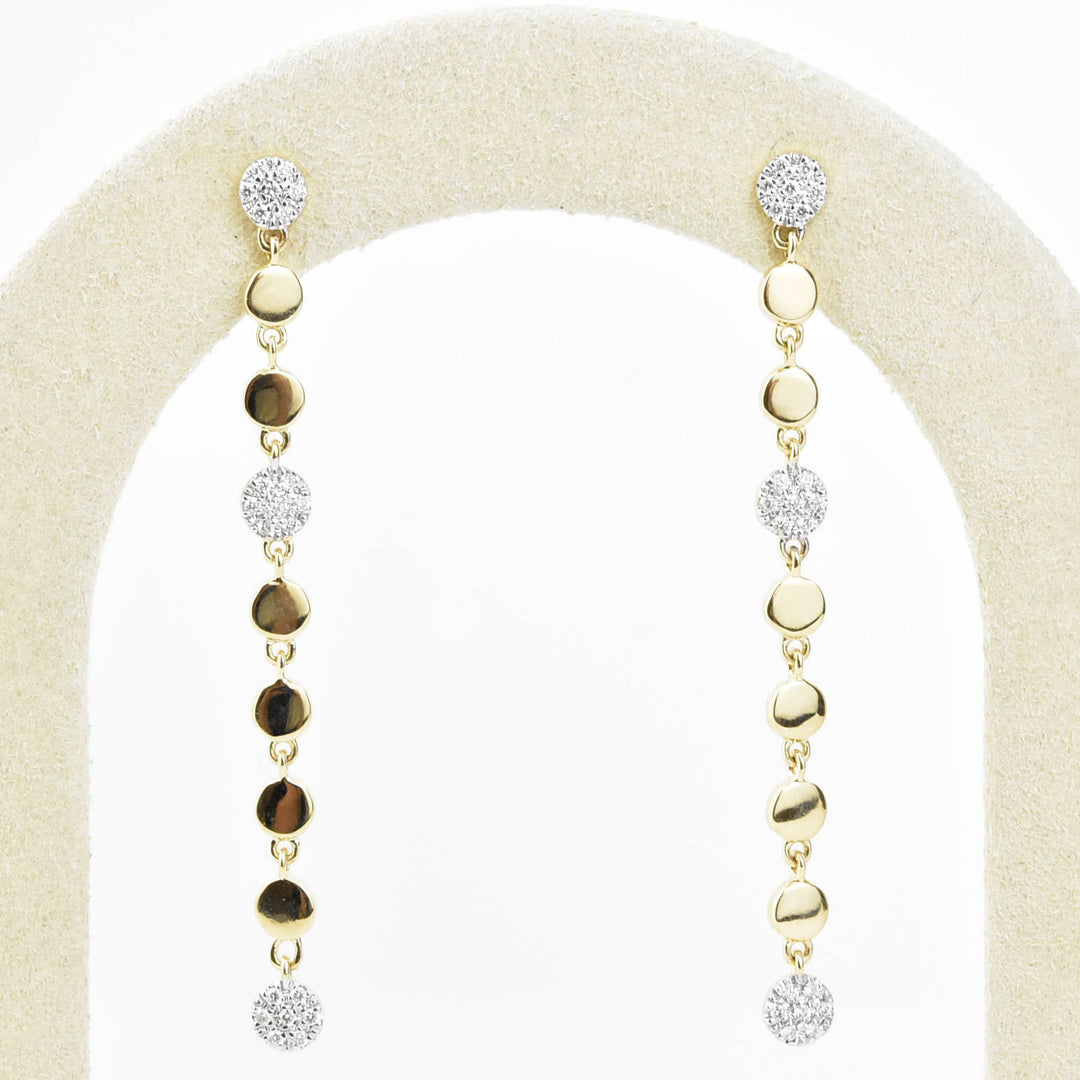 Diamond and 14k Yellow Gold Raindrop Earrings