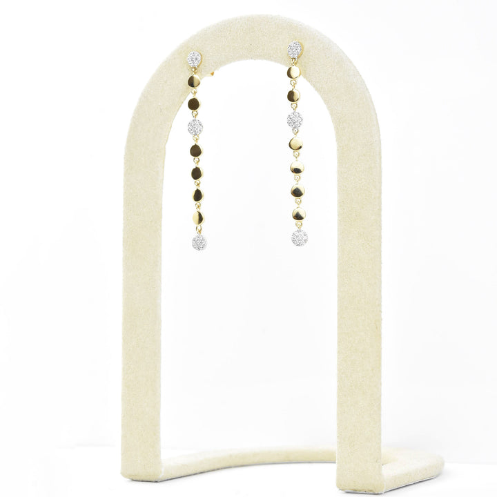 Diamond and 14k Yellow Gold Raindrop Earrings