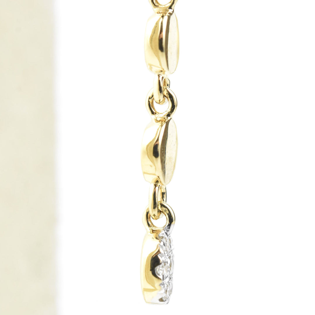Diamond and 14k Yellow Gold Raindrop Earrings