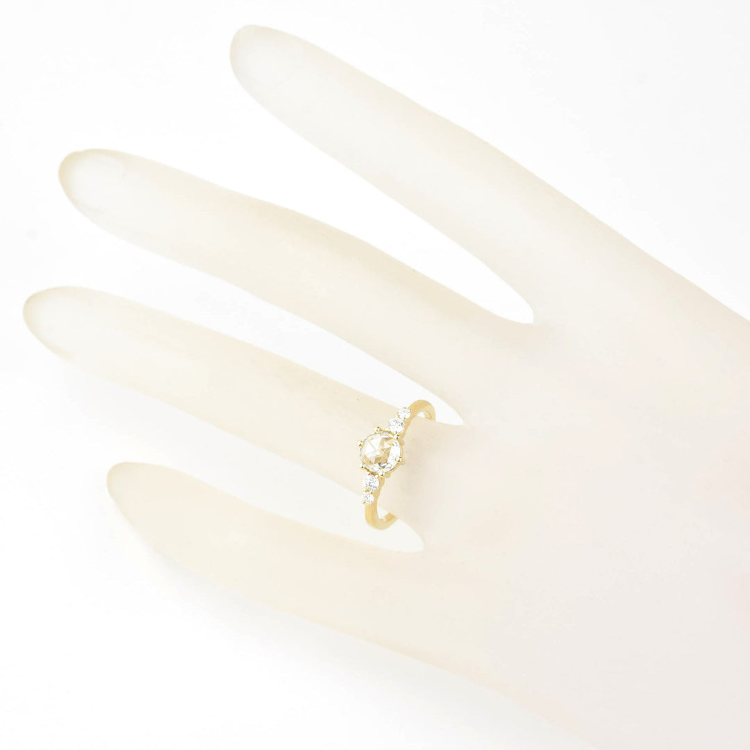 Rose-cut Diamond Ring in 14k Yellow Gold
