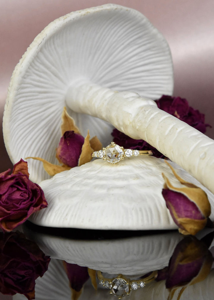 Rose-cut Diamond Ring in 14k Yellow Gold