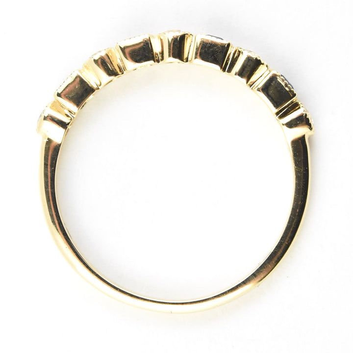 14k Yellow Gold Blue Sapphire & Diamond Band