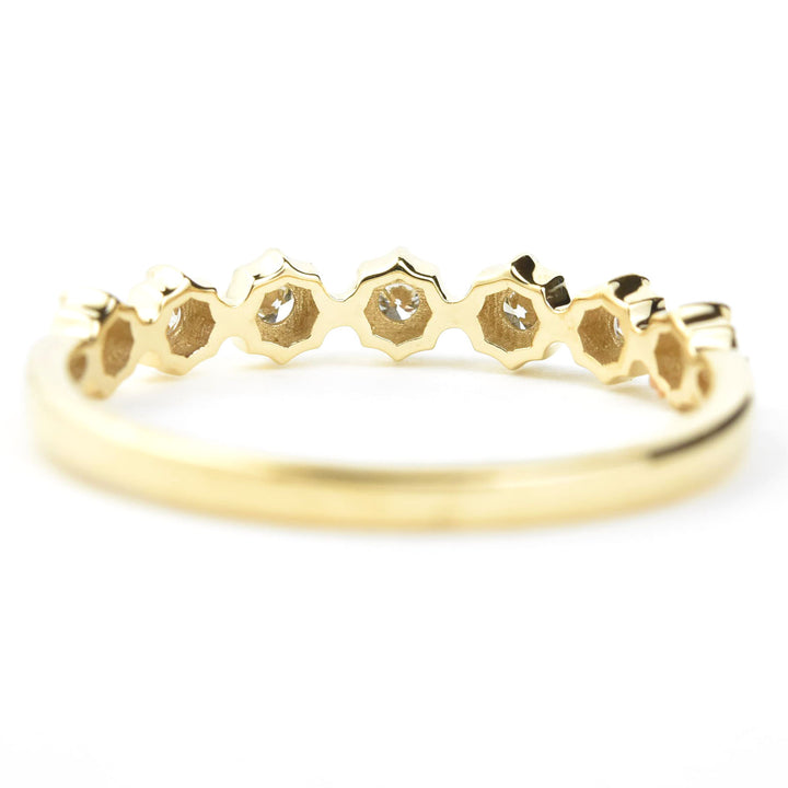 Scalloped Bezel Diamond Bands, Rose and Yellow Gold - Goldmakers Fine Jewelry