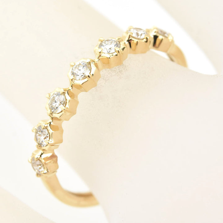 Scalloped Bezel Diamond Bands, Rose and Yellow Gold - Goldmakers Fine Jewelry