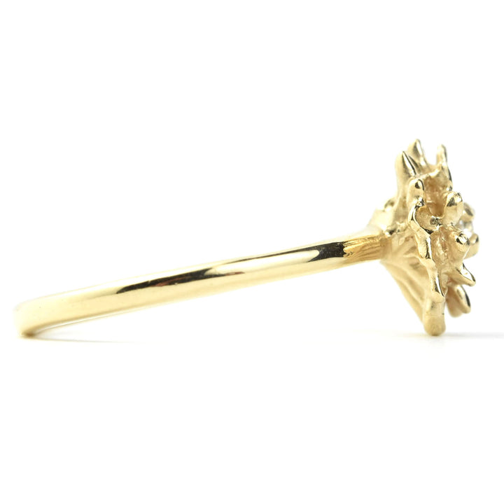 Diamond Sunflower Ring in Yellow Gold - Goldmakers Fine Jewelry