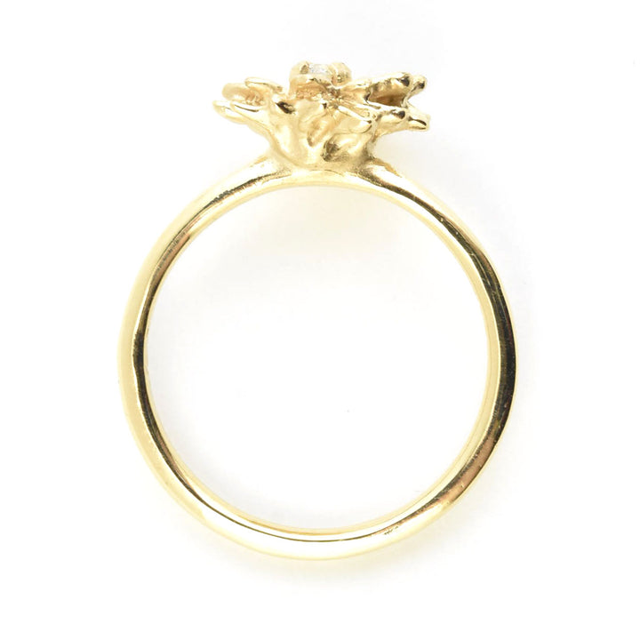 Diamond Sunflower Ring in Yellow Gold - Goldmakers Fine Jewelry