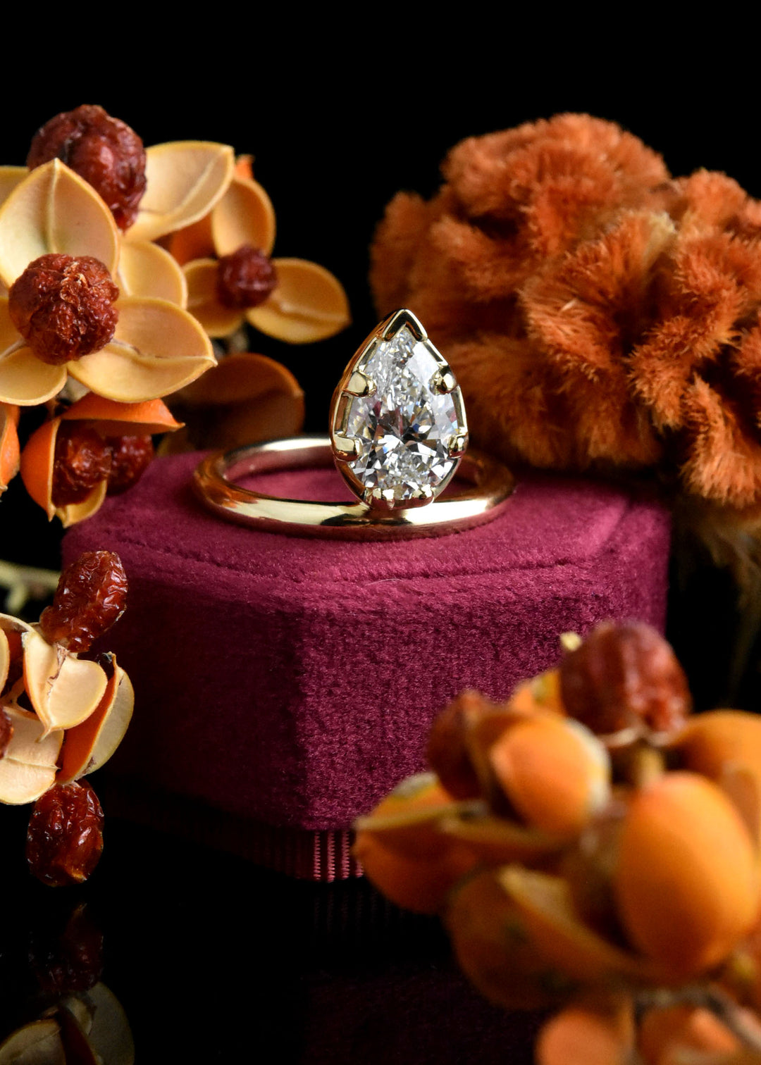 Pear-Cut Diamond Engagement Ring in 14k Gold - Goldmakers Fine Jewelry