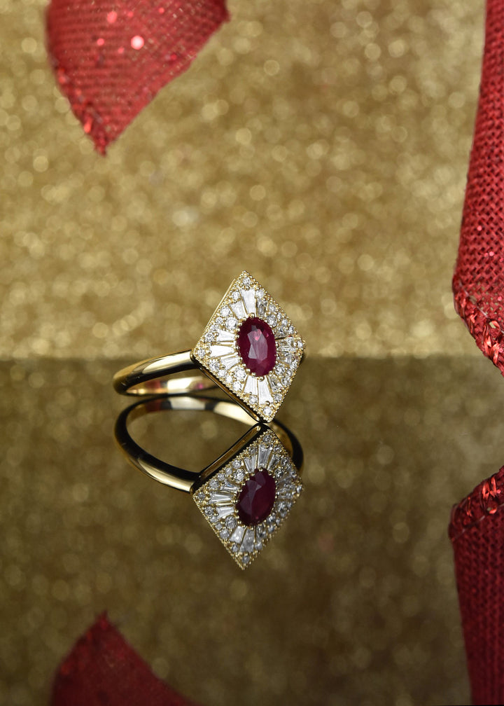 The Alexandria: Ruby & Diamond Engagement Ring