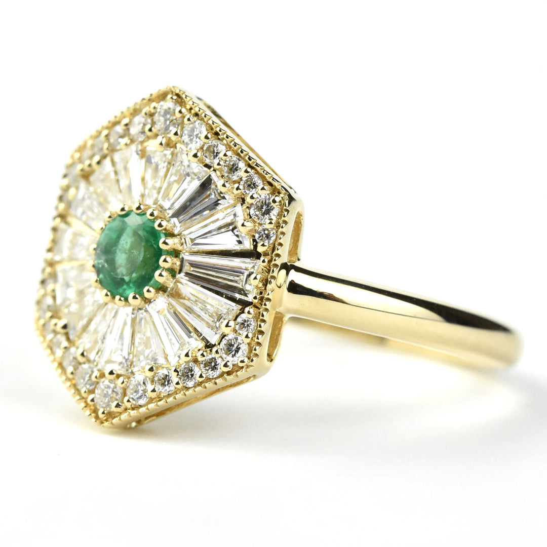 The Carolina: Emerald & Diamond Engagement Ring