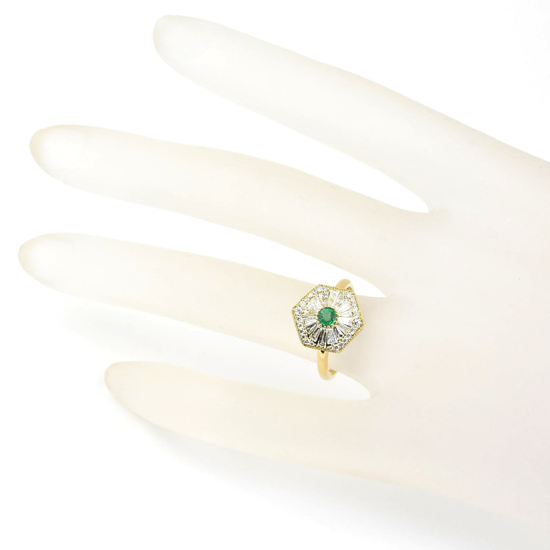 The Carolina: Emerald & Diamond Engagement Ring