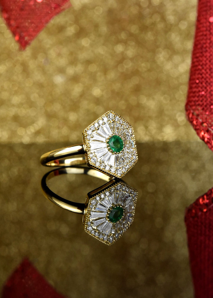 The Carolina: Emerald & Diamond Engagement Ring