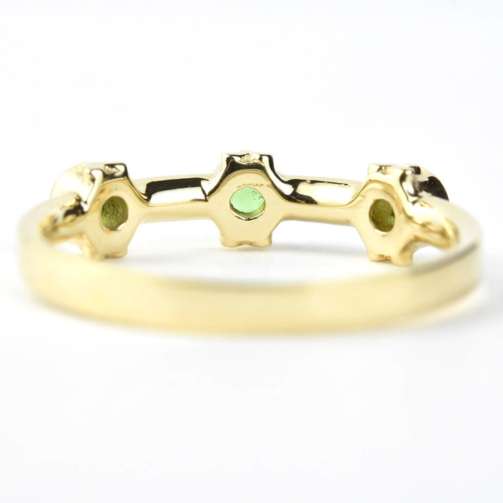 Tsavorite and Diamond Ring in 14k Yellow Gold