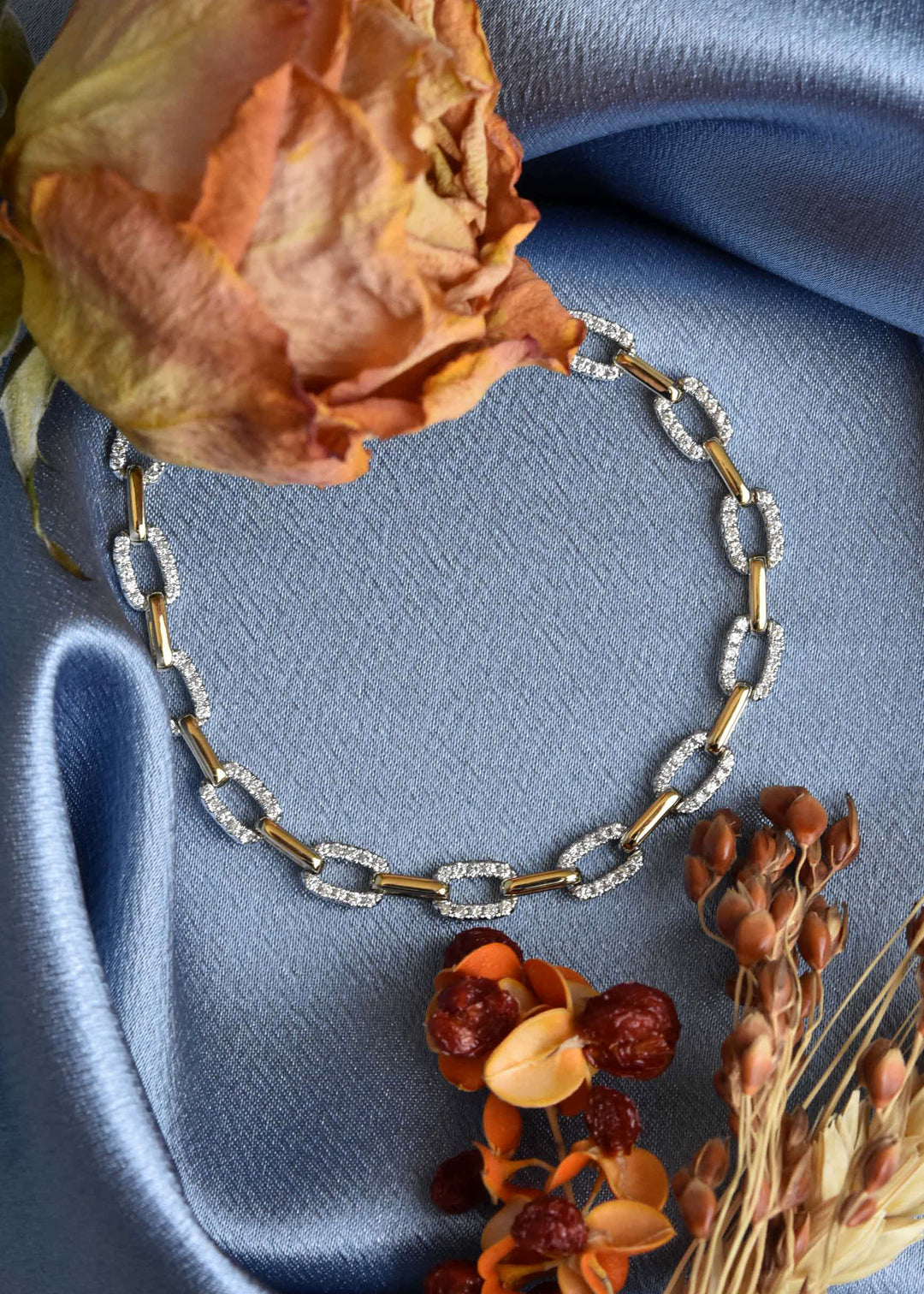 Diamond Link Bracelet in 14k Gold - Goldmakers Fine Jewelry