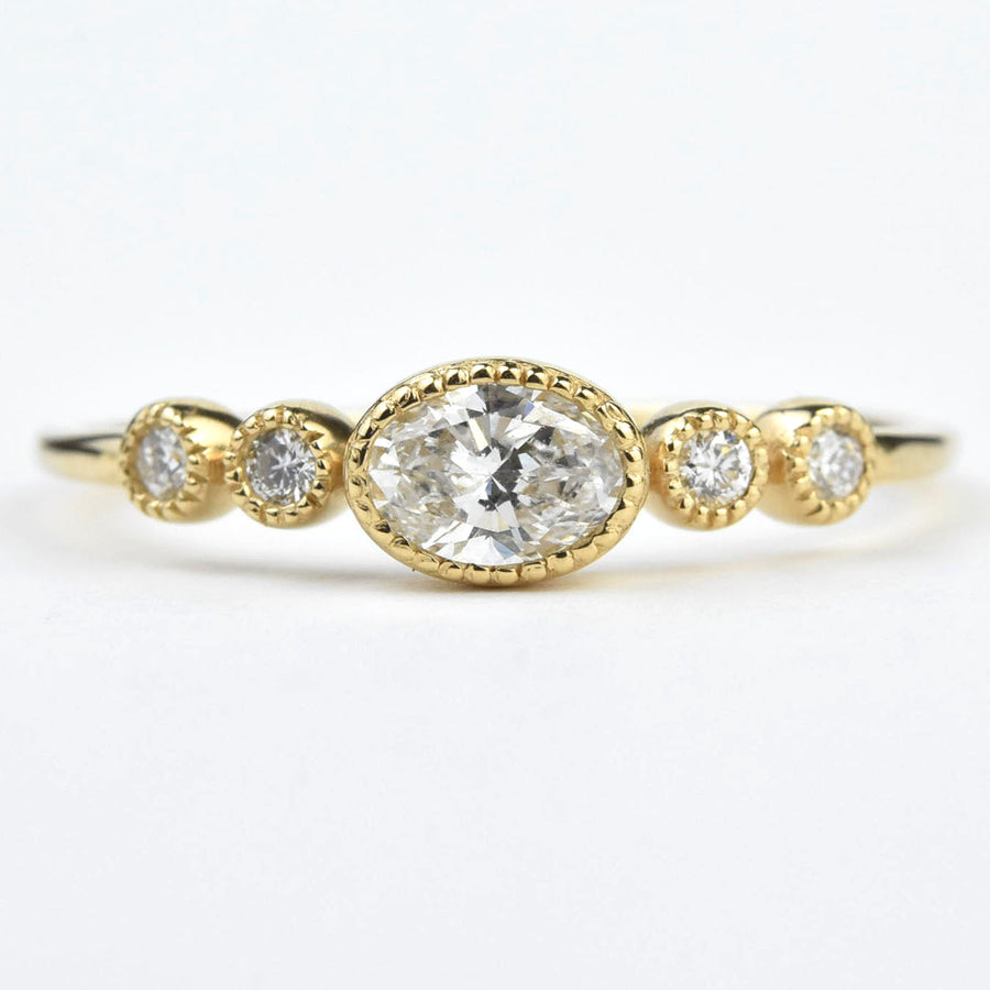 Delicate Yellow Gold Diamond Band - Goldmakers Fine Jewelry