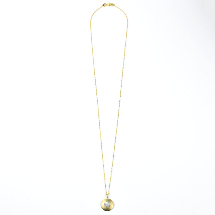 Diamond and 14k Yellow Gold Disc Necklace - Goldmakers Fine Jewelry