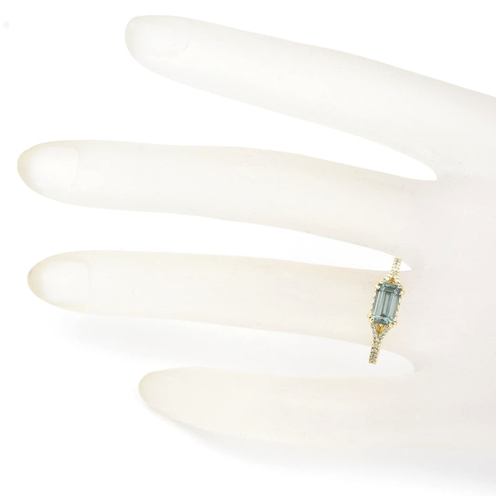 East West Montana Sapphire & Diamond Ring - Goldmakers Fine Jewelry