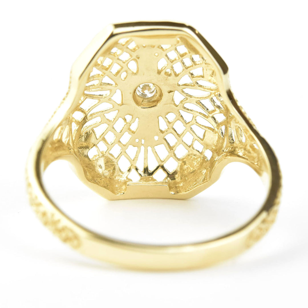 Filigree Ring in 14k Yellow Gold with Diamond