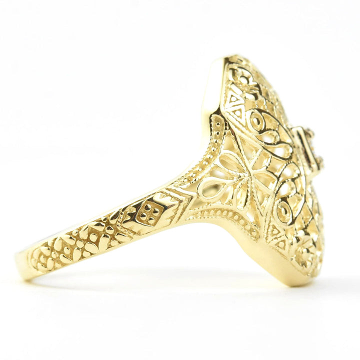 Filigree Ring in 14k Yellow Gold with Diamond