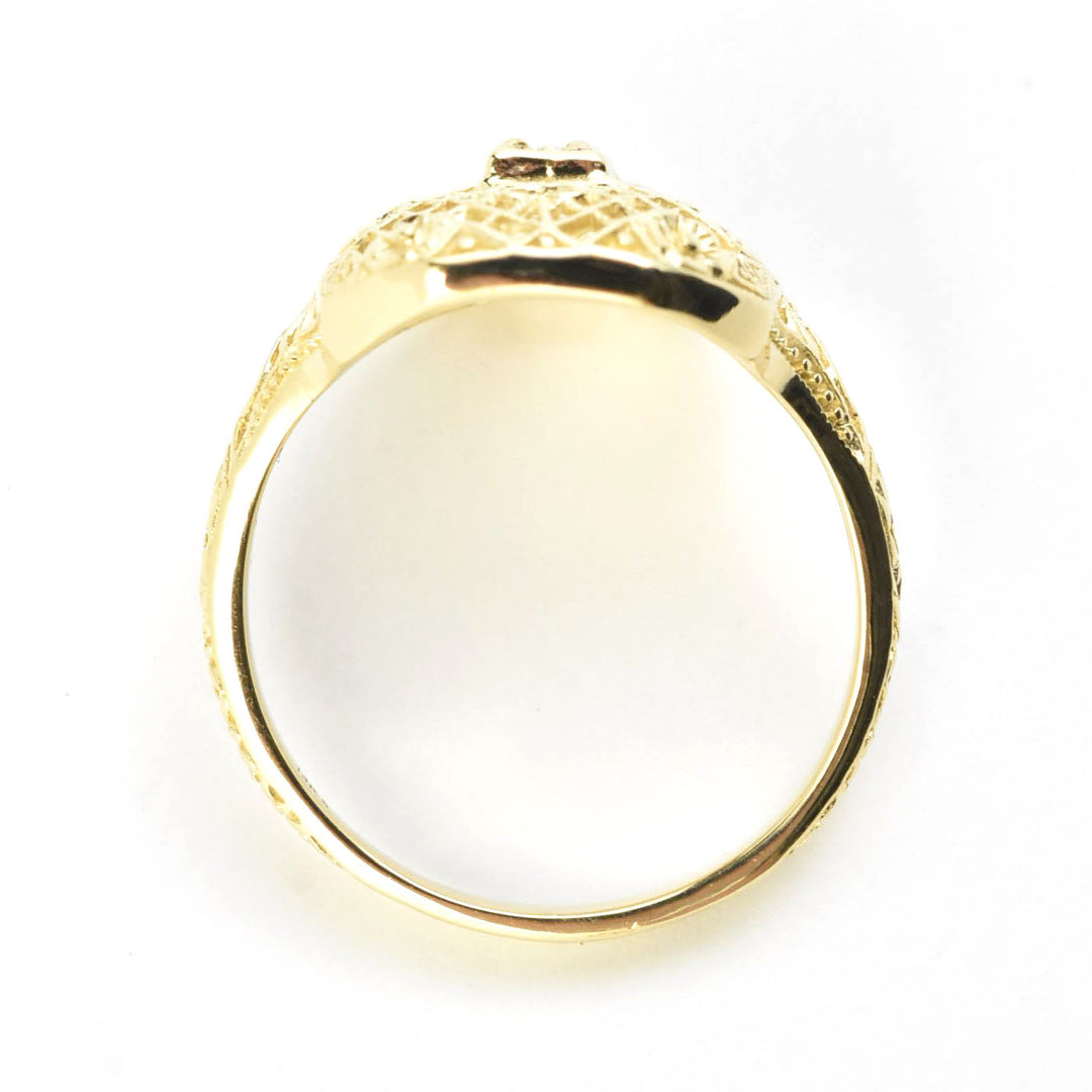 Filigree Ring in 14k Yellow Gold with Diamond