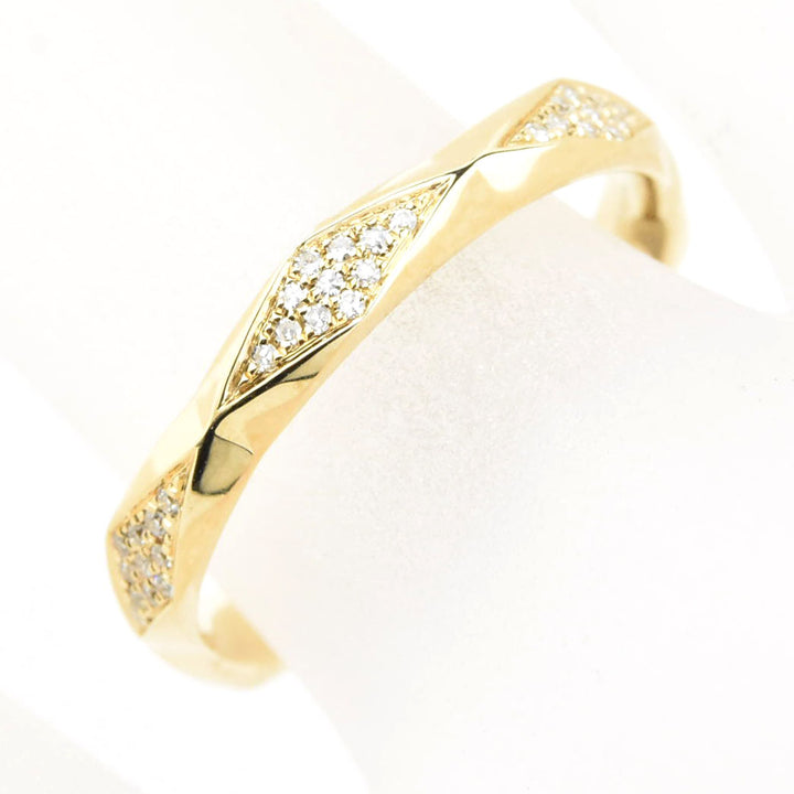 Faceted Stacking Ring with Pave Diamonds