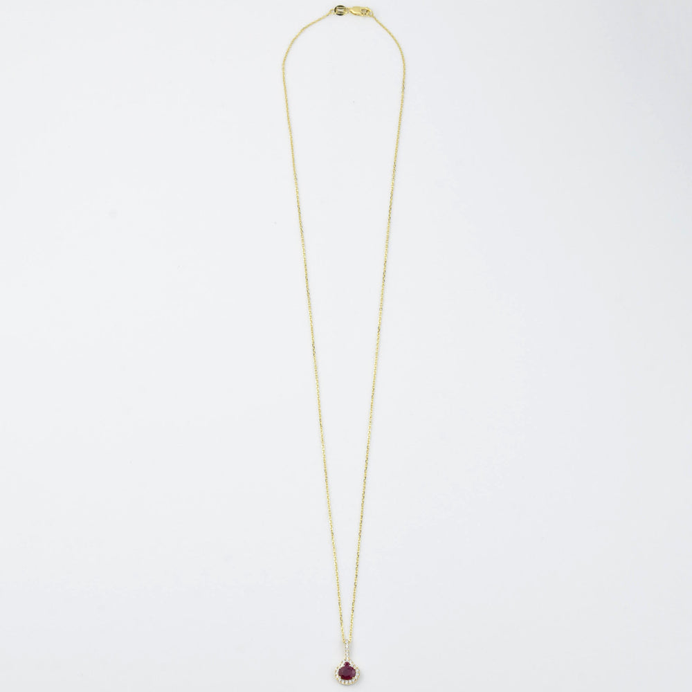 The Elsa: Ruby Necklace in Yellow Gold - Goldmakers Fine Jewelry