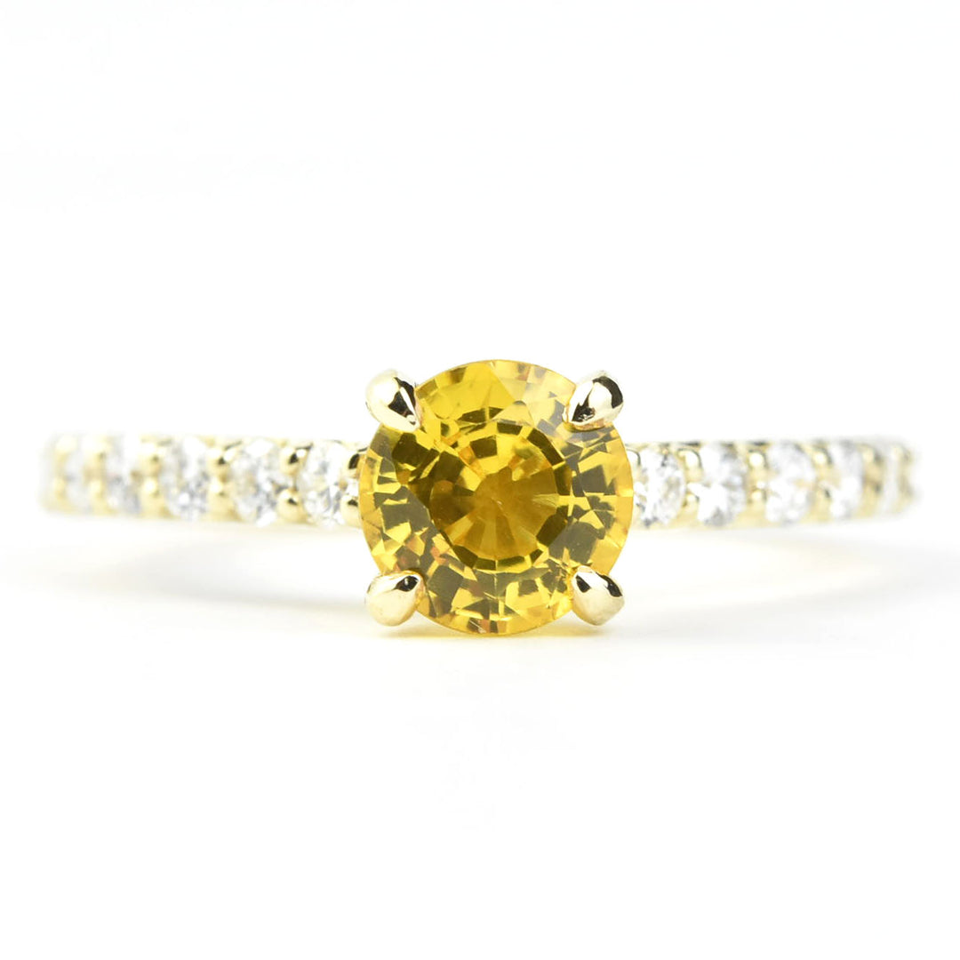 Yellow Sapphire and Diamond Engagement Ring - Goldmakers Fine Jewelry