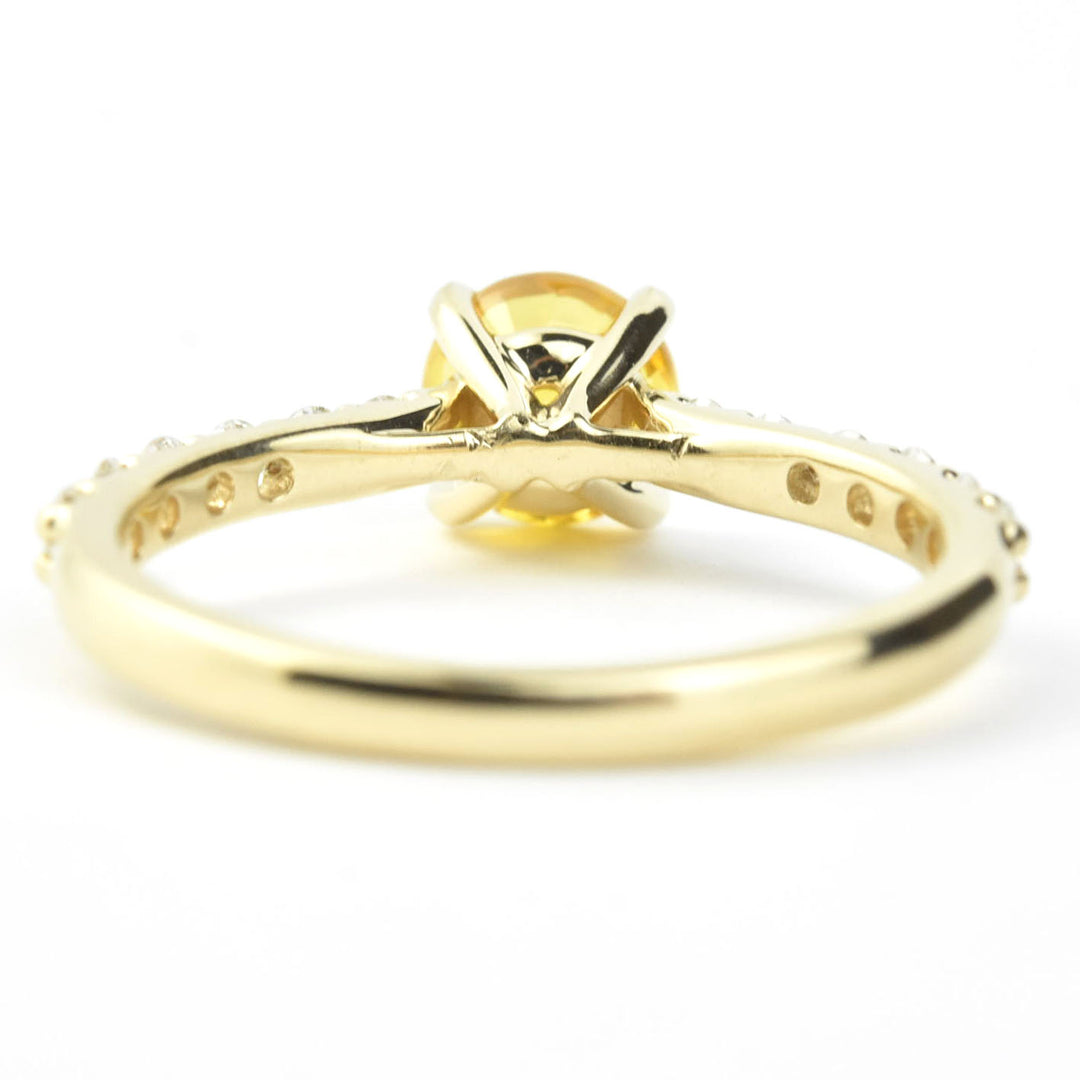 Yellow Sapphire and Diamond Engagement Ring - Goldmakers Fine Jewelry