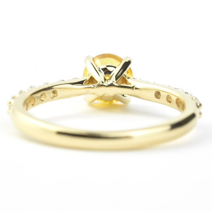 Yellow Sapphire and Diamond Engagement Ring - Goldmakers Fine Jewelry