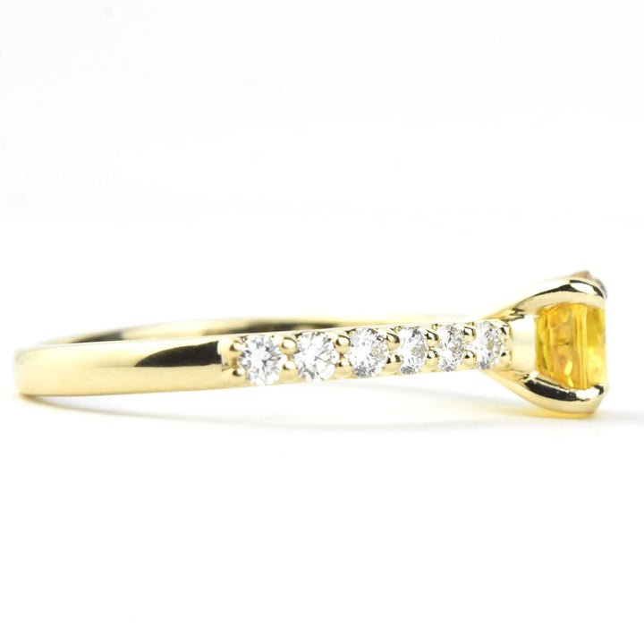 Yellow Sapphire and Diamond Engagement Ring - Goldmakers Fine Jewelry