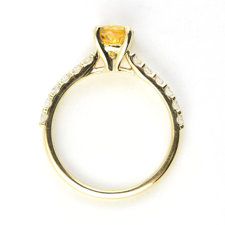 Yellow Sapphire and Diamond Engagement Ring - Goldmakers Fine Jewelry