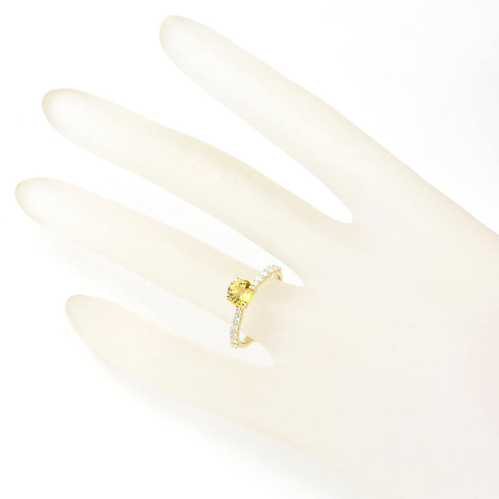 Yellow Sapphire and Diamond Engagement Ring - Goldmakers Fine Jewelry