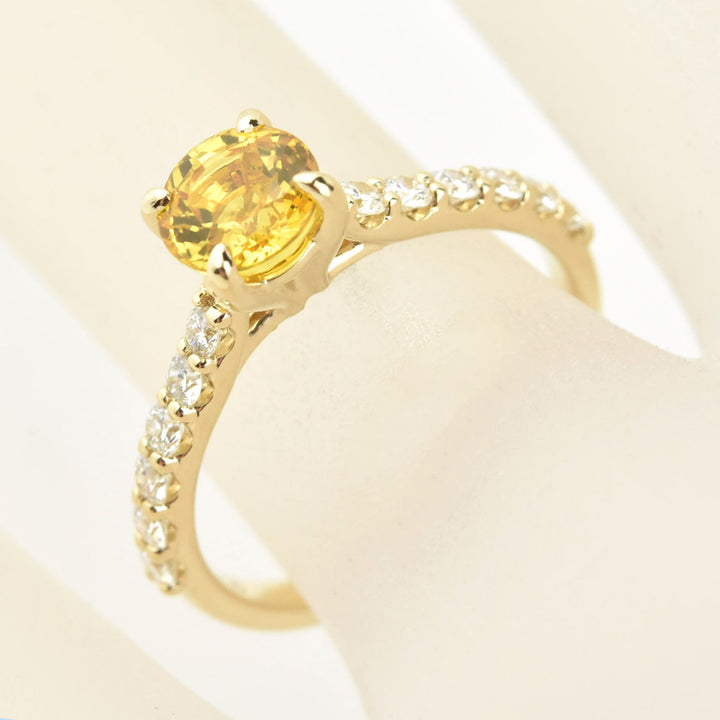 Yellow Sapphire and Diamond Engagement Ring - Goldmakers Fine Jewelry