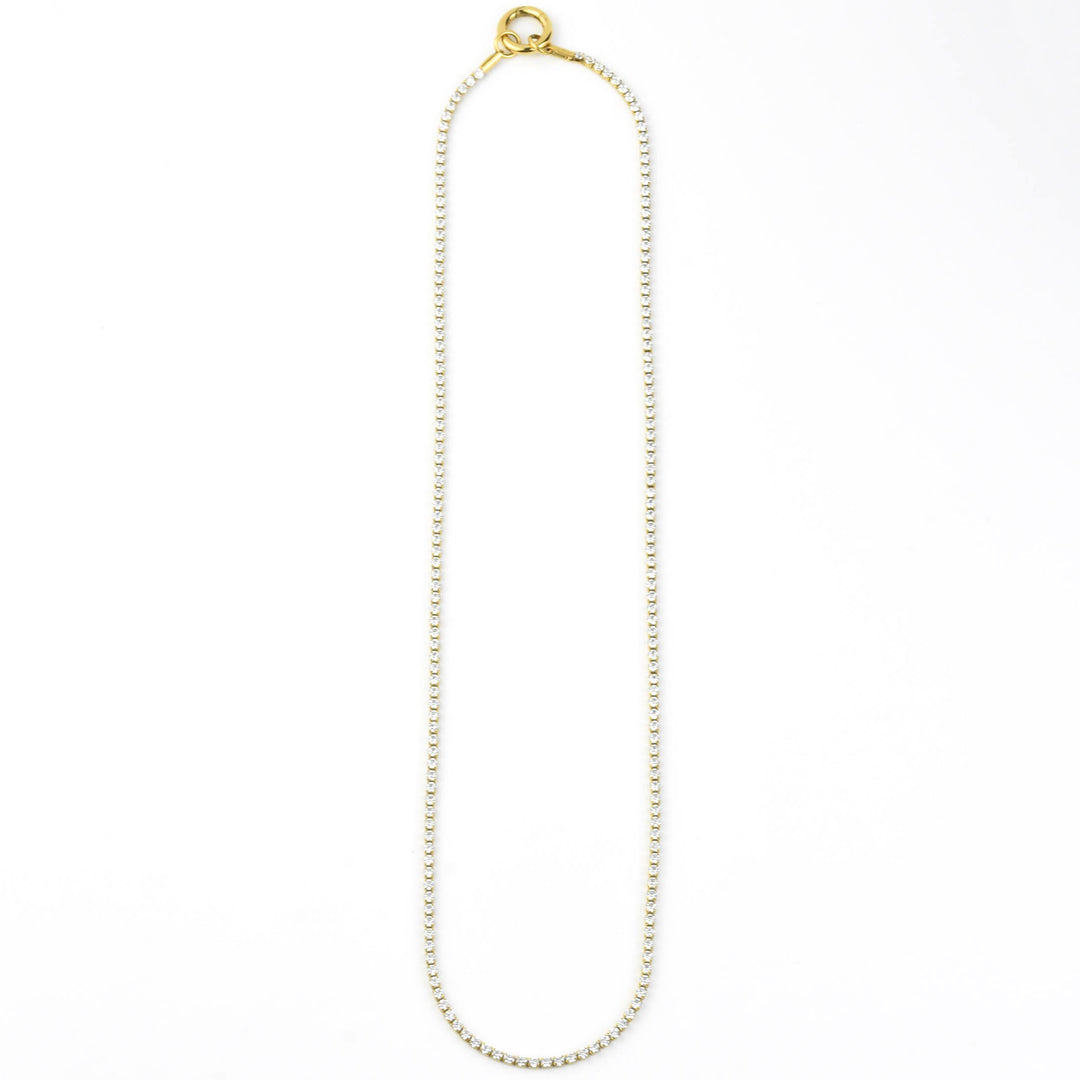 Micro Tennis Necklace 16" - Goldmakers Fine Jewelry